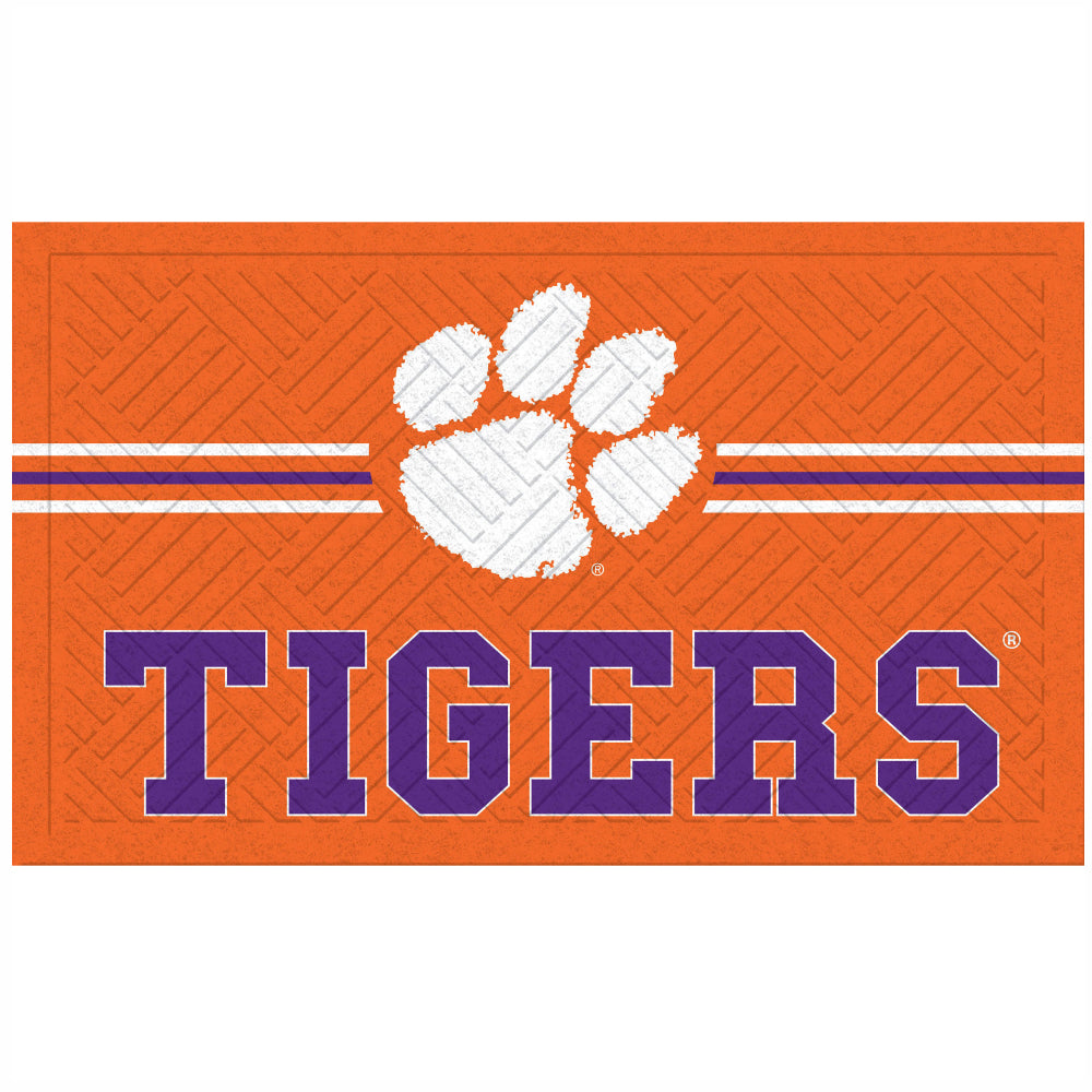 NCAA University Of Clemson - Cross Hatch Embossed Doormat