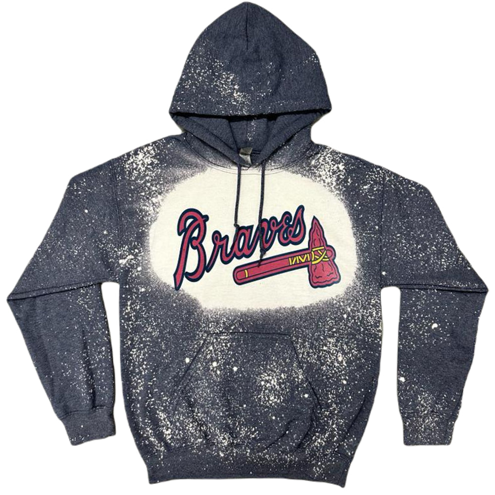 Atlanta Braves - Chop Navy Bleached Hoodie