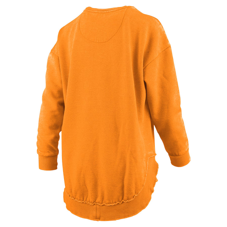 Tennessee Volunteers "Corvallis" - Crew-Neck Rounded-Bottom Hi-Lo Peached Fleece Long-Sleeve