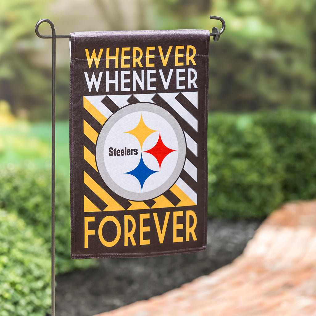 Pittsburgh Steelers Garden Flag 2 Sided Wherever Whenever Forever –  HeartlandFlags