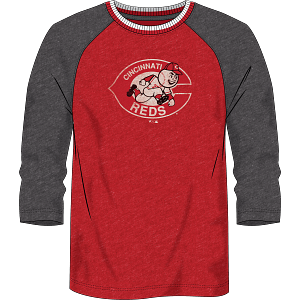 Cincinnati Reds - 1975 True Classics Yarn Dye Triblend 3/4 Sleeve Shirt