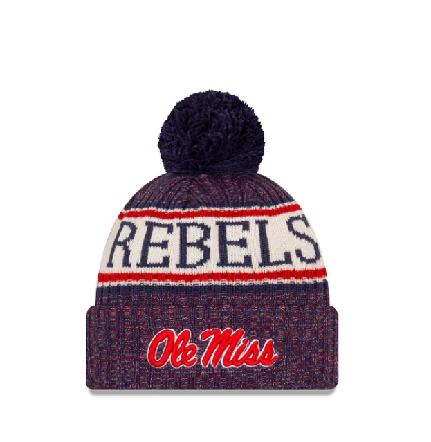 Ole Miss Rebels - One Size Sport Knit Beanie with Pom, New Era