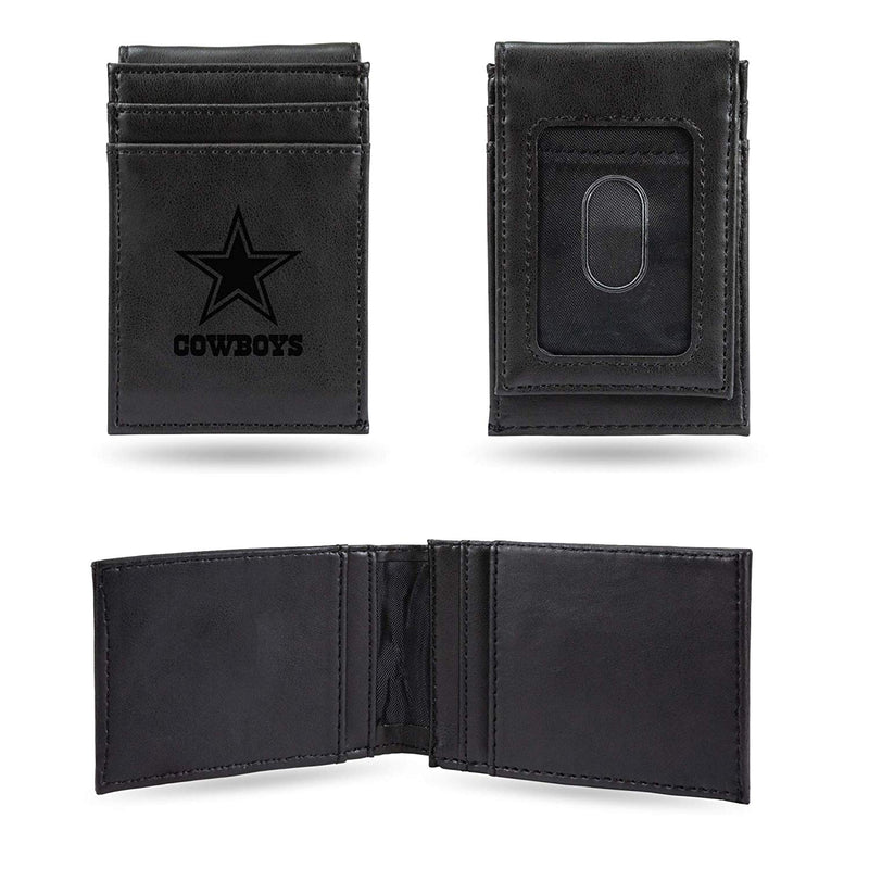 Dallas Cowboys NFL Laser Engraved Front Pocket Wallet, Black