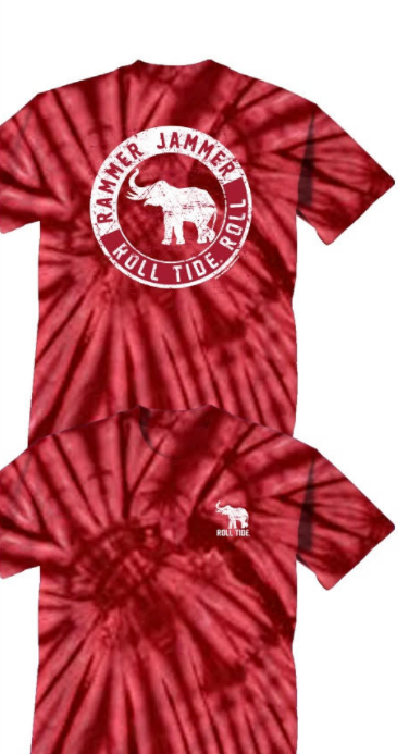 Alabama Crimson Tie - Dye Rammer Jammer T-Shirt