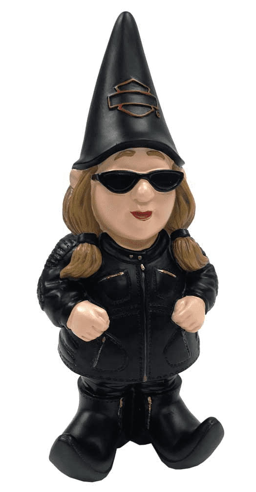 Harley-Davidson Lady Biker Themed Polystone Garden Gnome