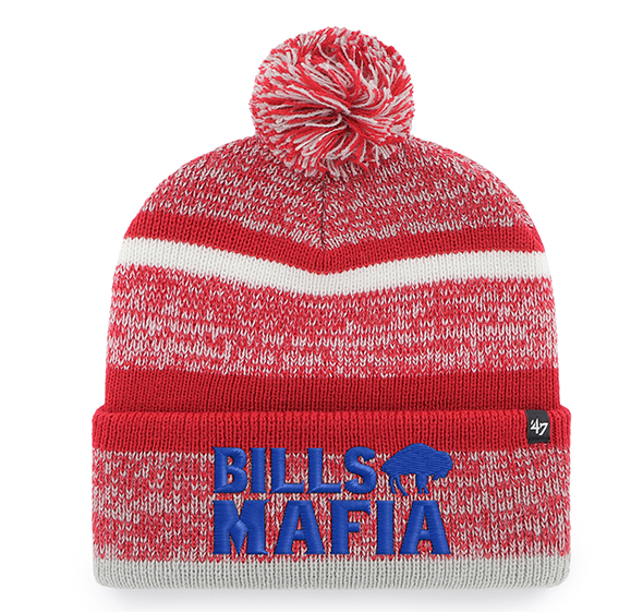 Buffalo Bills - Legacy Red Northward Cuff Knit Cuff with Pom, 47 Brand