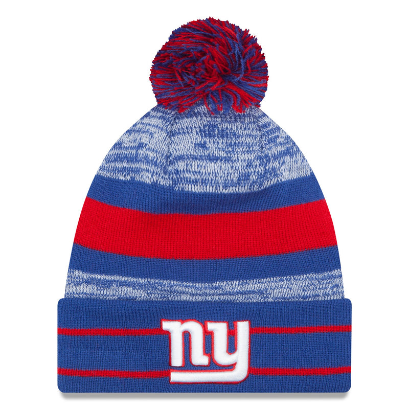 New York Giants New Era Royal Team Logo Cuffed Knit Hat with Pom
