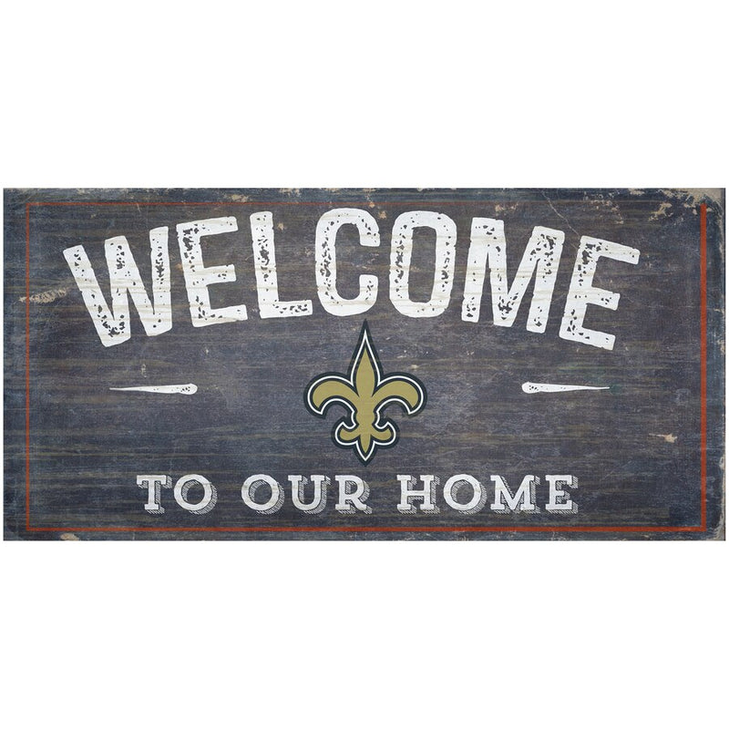 New Orleans Saints 6" x 12" Welcome To Our Home Sign