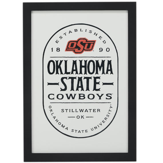 Oklahoma State University Badge Framed Wood Wall Decor