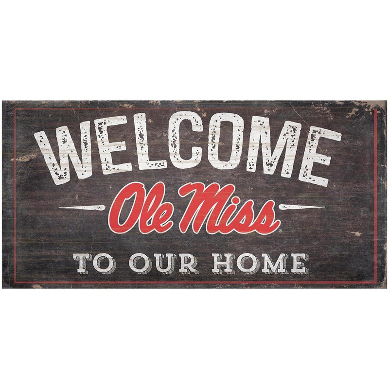 Ole Miss Rebels 6" x 12" Welcome To Our Home Sign