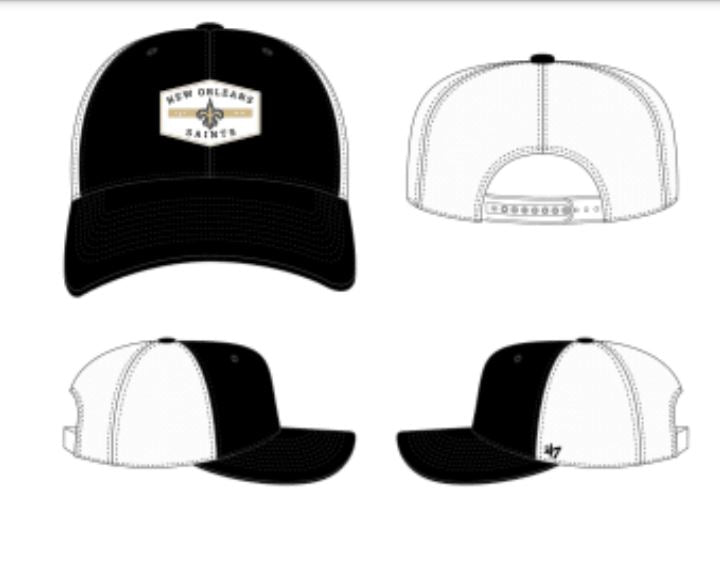 New Orleans Saints - Black Convoy Trucker Hat, 47 Brand