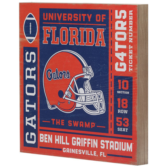 Florida Gators - Ticket Wood Wall Decor