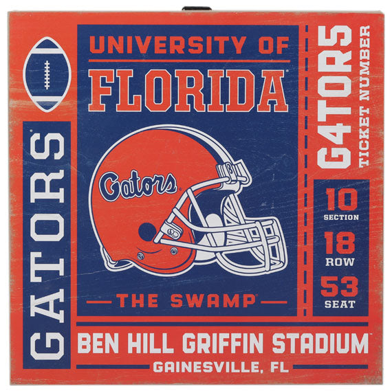 University of Florida Ticket Wood Wall Décor