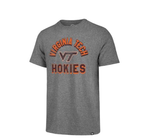 Virginia Tech Hokies Vintage Grey Team Stripe Match T-Shirt