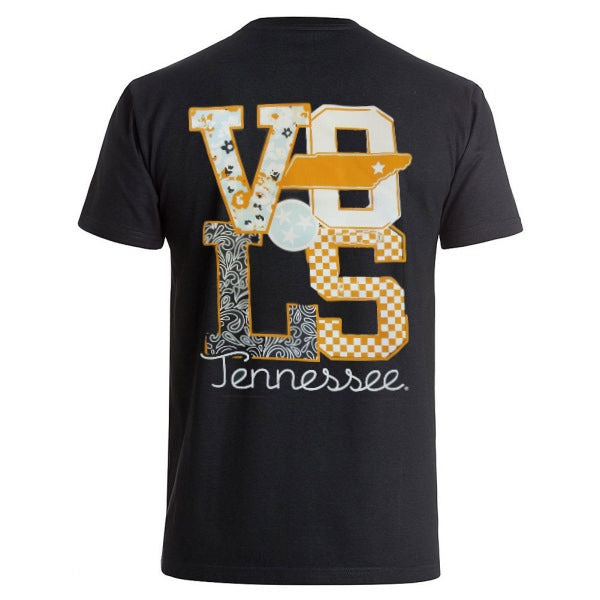 Tennessee Volunteers - Letter Stack Pattern Basic Short Sleeve T-Shirt