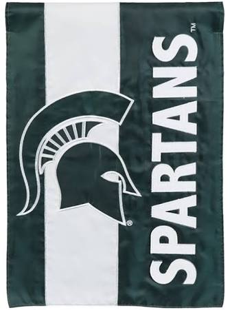 Michigan State Spartans Striped Garden Flag