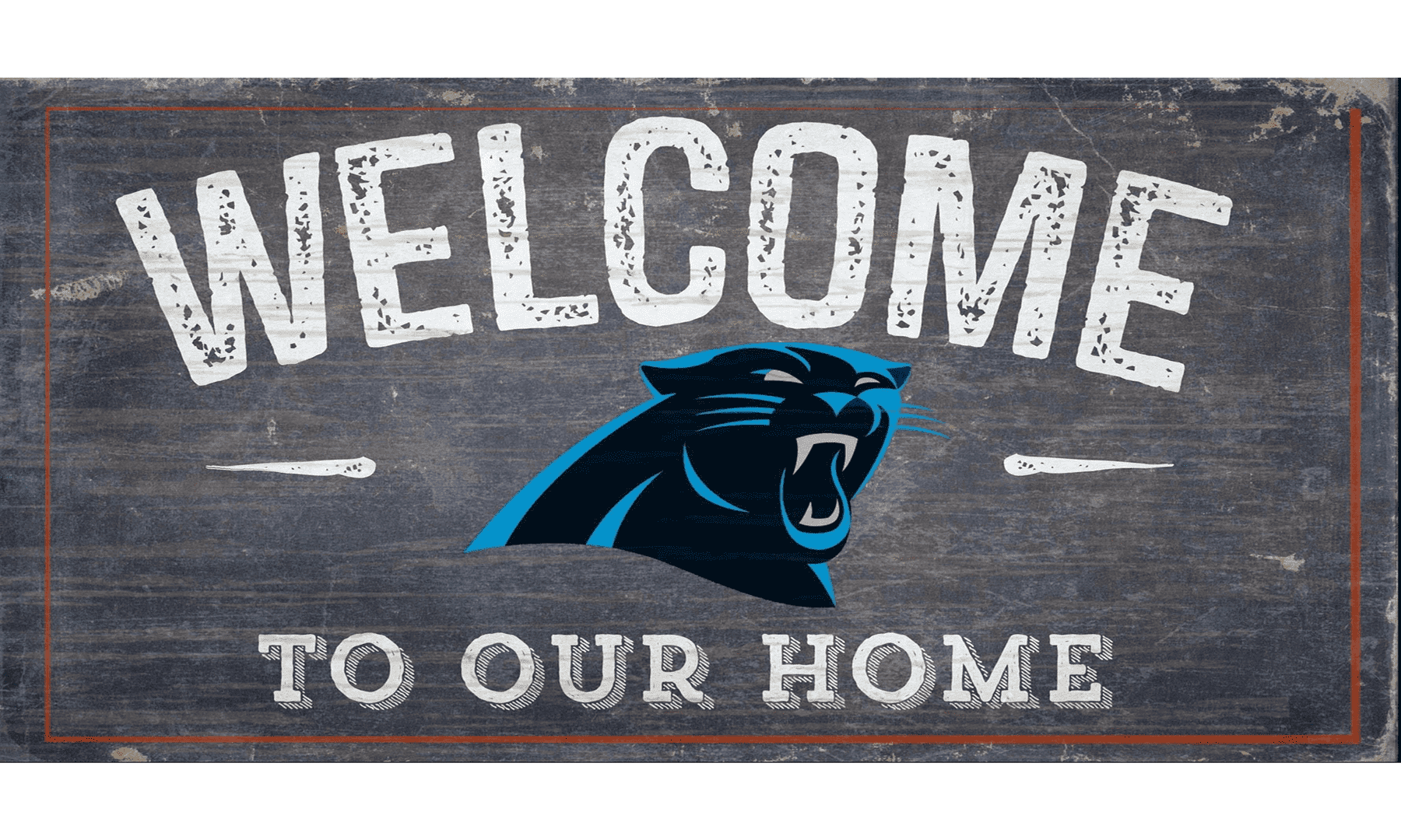 Carolina Panthers Welcome Distressed Sign