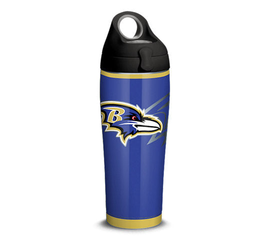 Baltimore Ravens Stainless Steel Insulated Tumbler with  Lid, 24oz Water Bottle
