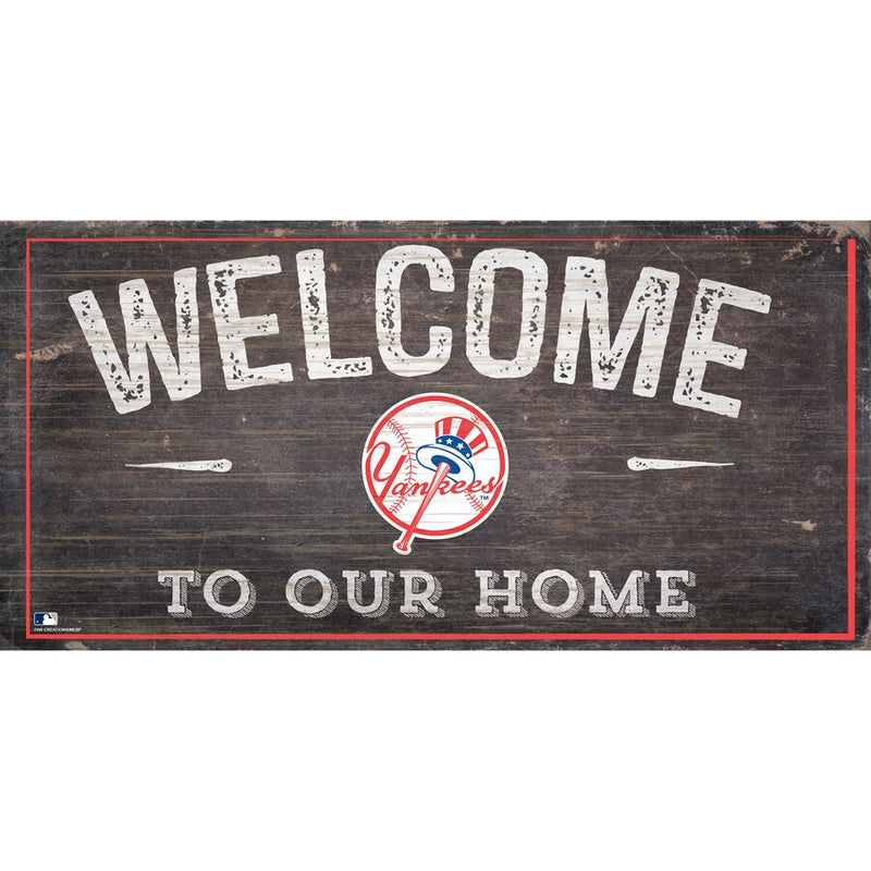 New York Yankees Welcome Distressed Sign