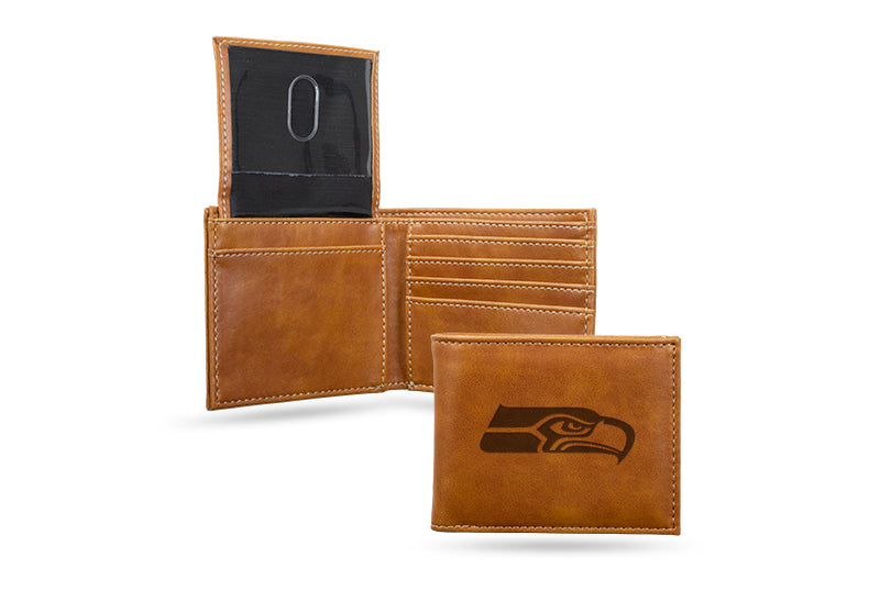 Seattle Seahawks Laser Engraved Billfold Wallet