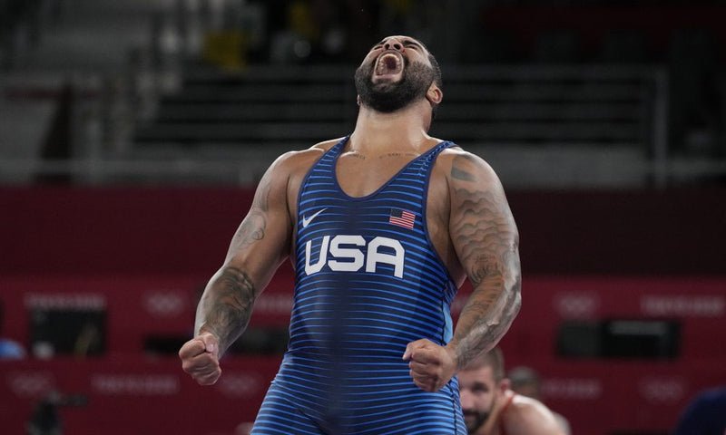 U.S. Wrestler Gable Stevenson Ends Match With Gold and A Flip