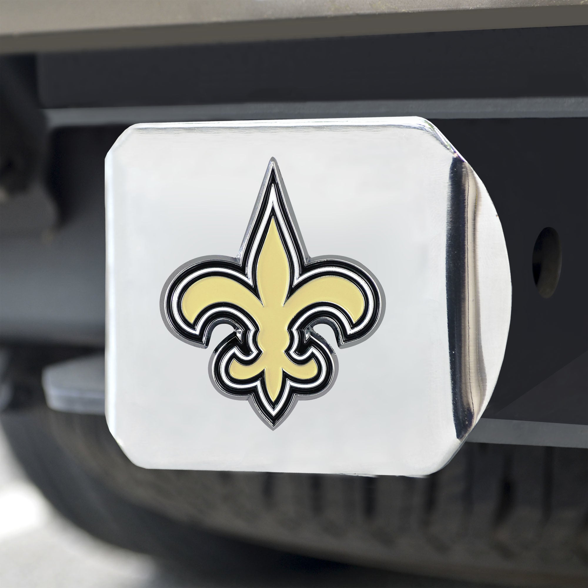 New Orleans Saints - Color on Chrome Hitch Cover