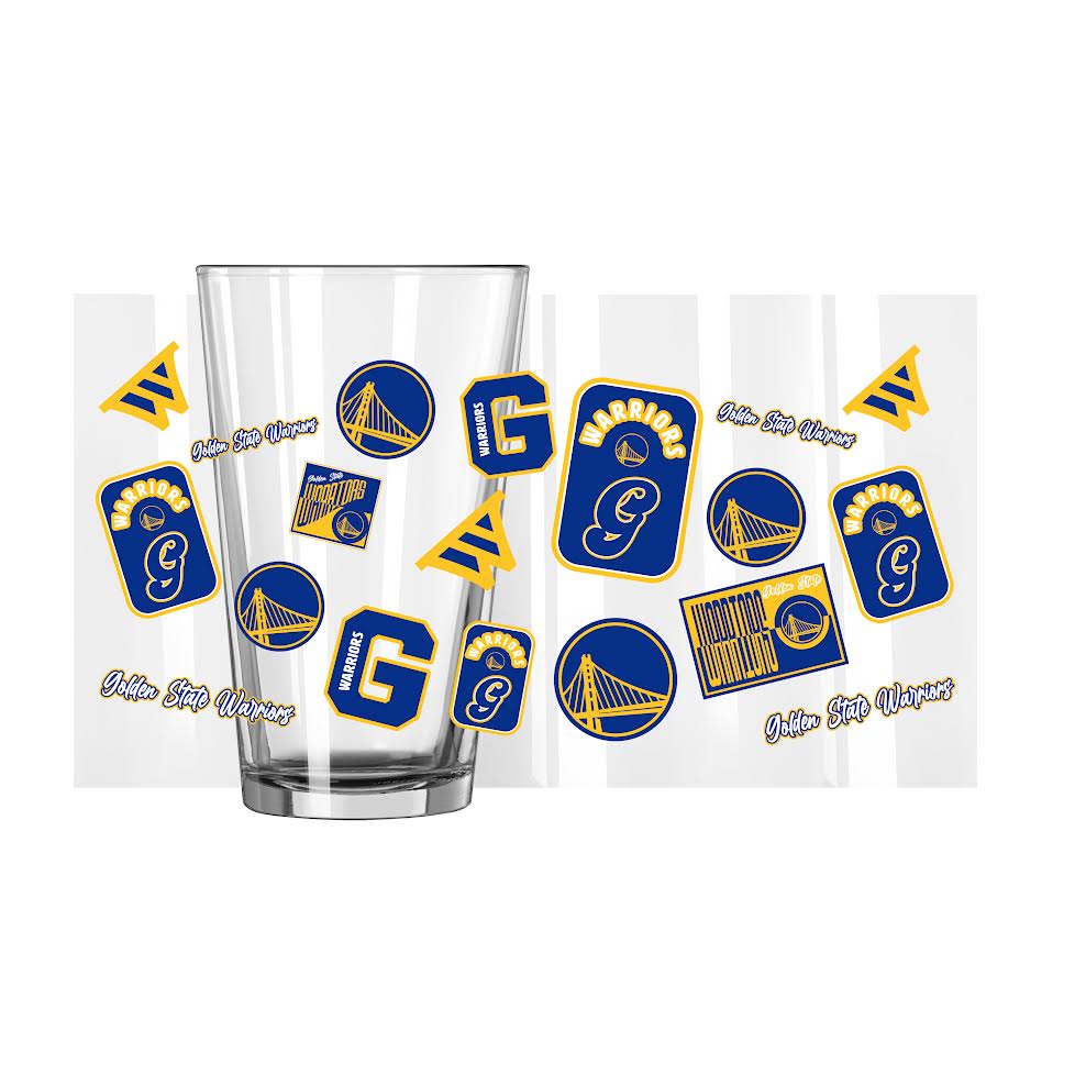 Golden State Warriors Dreamweave Design 16oz Pint Glass