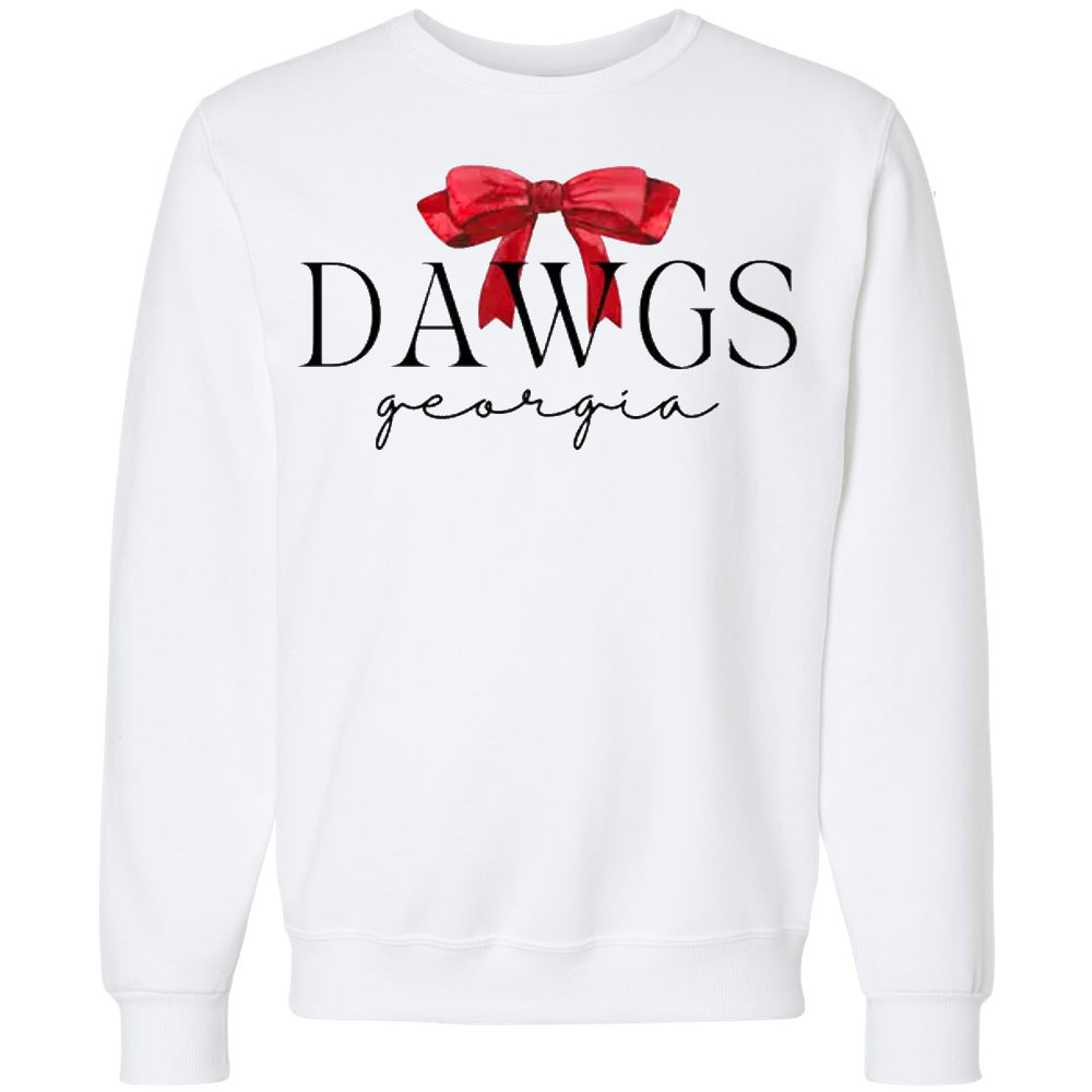 Georgia Bulldogs - Preppy Dawgs Coquette Bow Sweatshirt