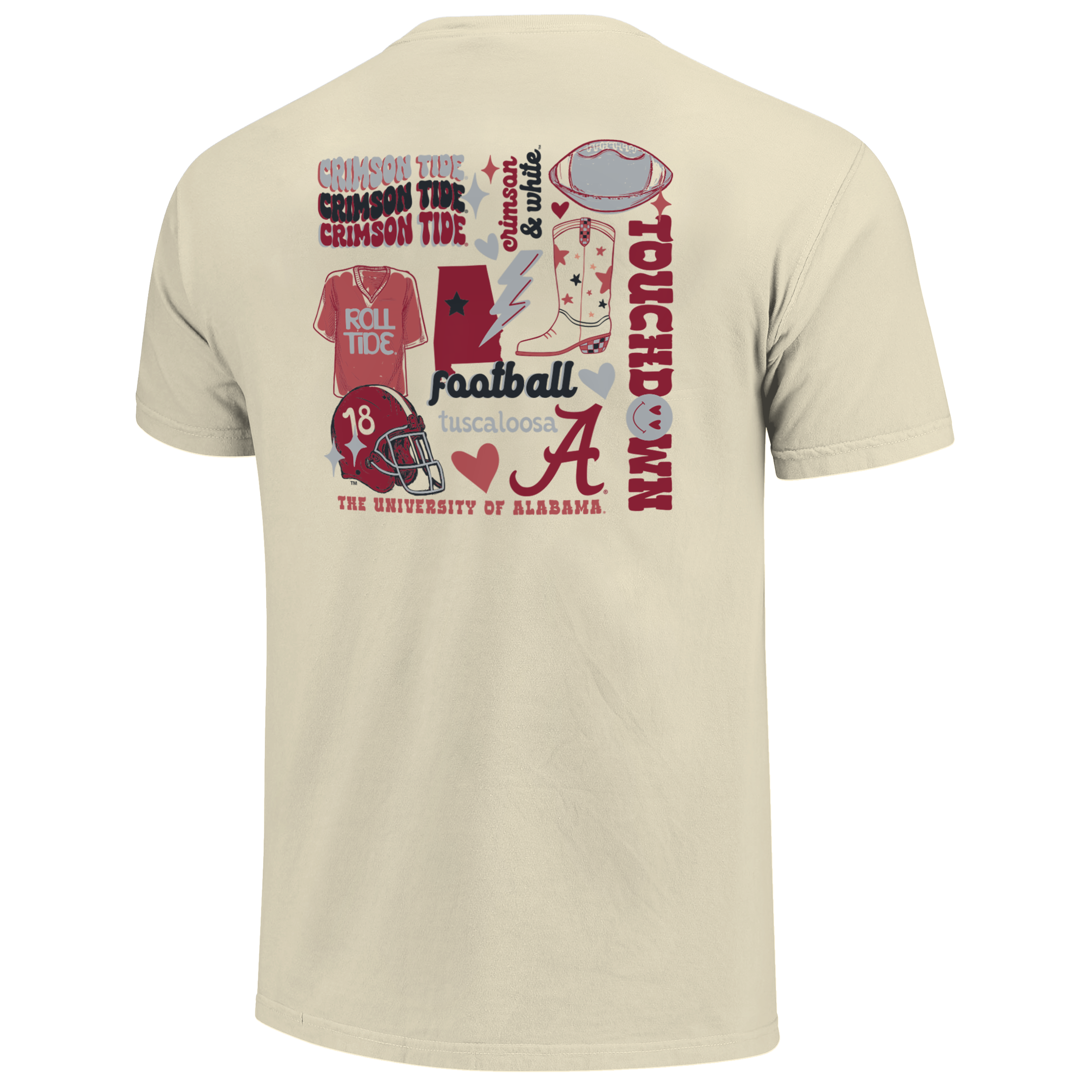Alabama Crimson Tide - NCAA Football Season Comfort Color Short Sleeve T-Shirt