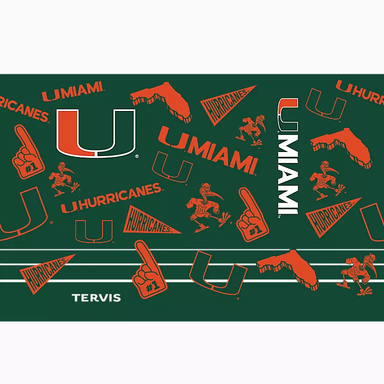 Miami Hurricanes - NCAA Swag Stainless Steel Tumbler with Slider Lid