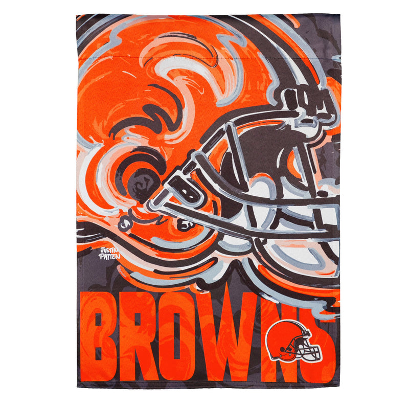 Cleveland Browns - Justin Patten Logo Suede Garden Flag