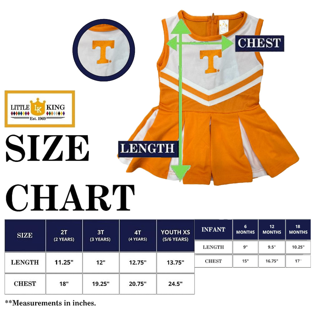 Tennessee Volunteers - Girls Infant Front Cheer Jumper Dress