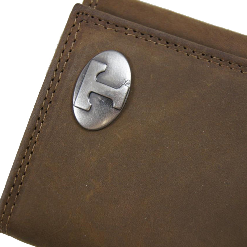 Tennessee Volunteers Concho Emblem Crazyhorse Leather Trifold Wallet