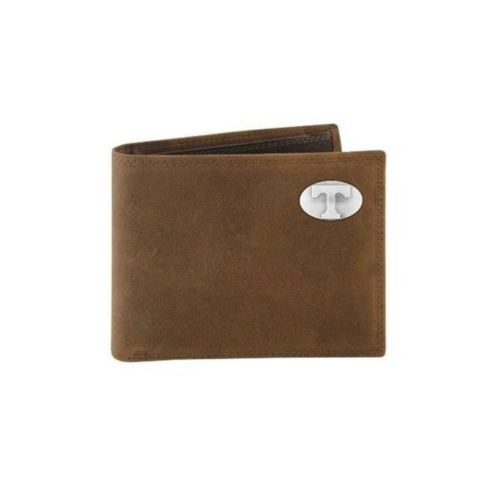 Tennessee Volunteers Concho Emblem Crazyhorse Leather Bi-Fold Wallet