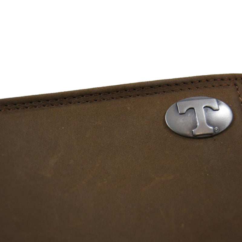 Tennessee Volunteers Concho Emblem Crazyhorse Leather Bi-Fold Wallet