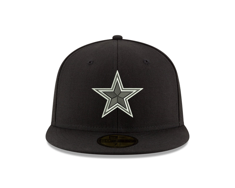 Dallas Cowboys - New Era Men's Black and White 59Fifty Hat