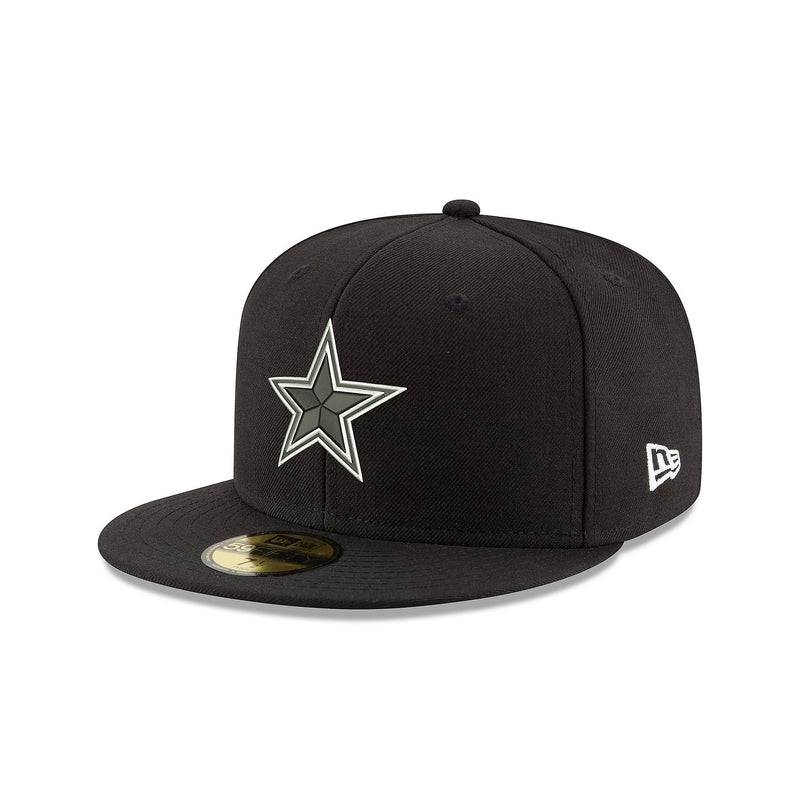 Dallas Cowboys - New Era Men's Black and White 59Fifty Hat