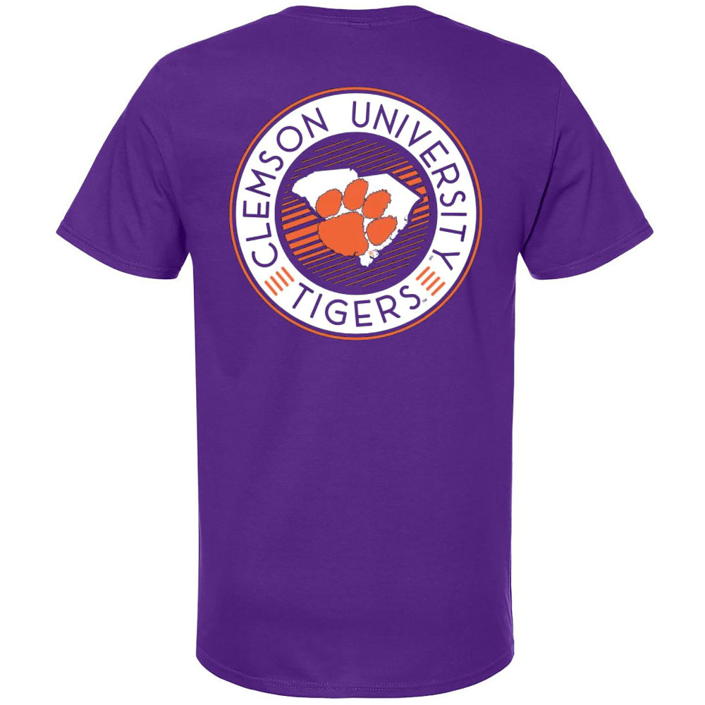 Clemson Tigers - School Disc State Purple T-Shirt