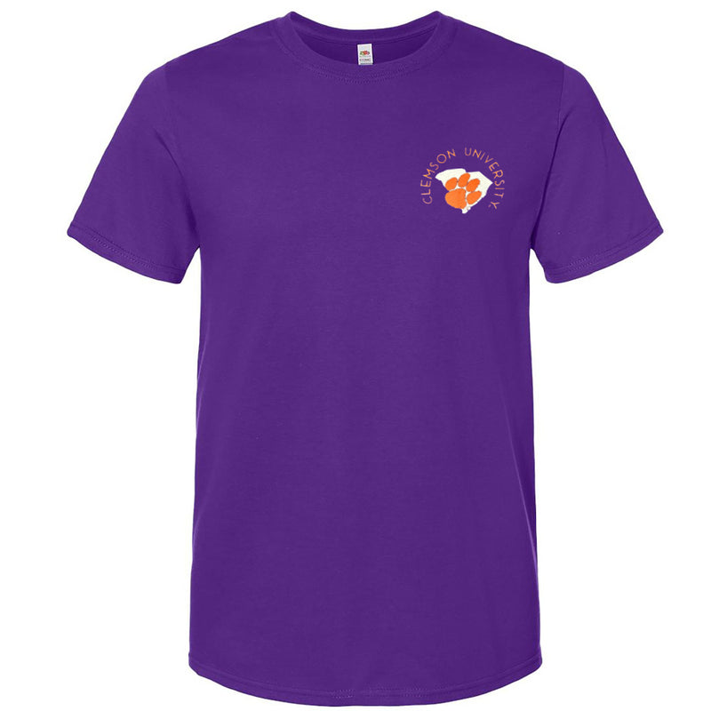 Clemson Tigers - School Disc State Purple T-Shirt