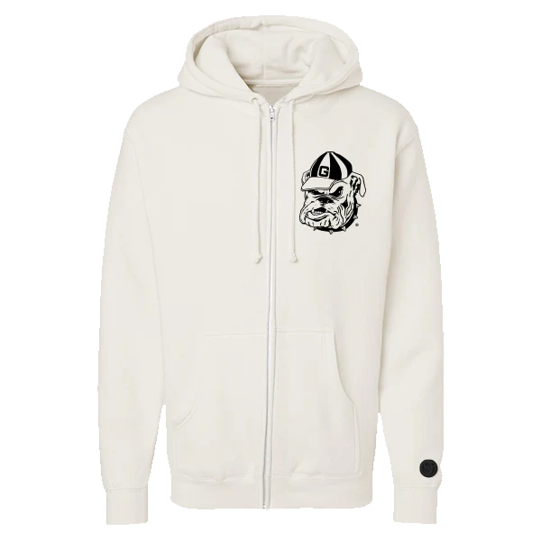 Georgia Bulldogs - NCAA Bone Chenille Zip Hoodie