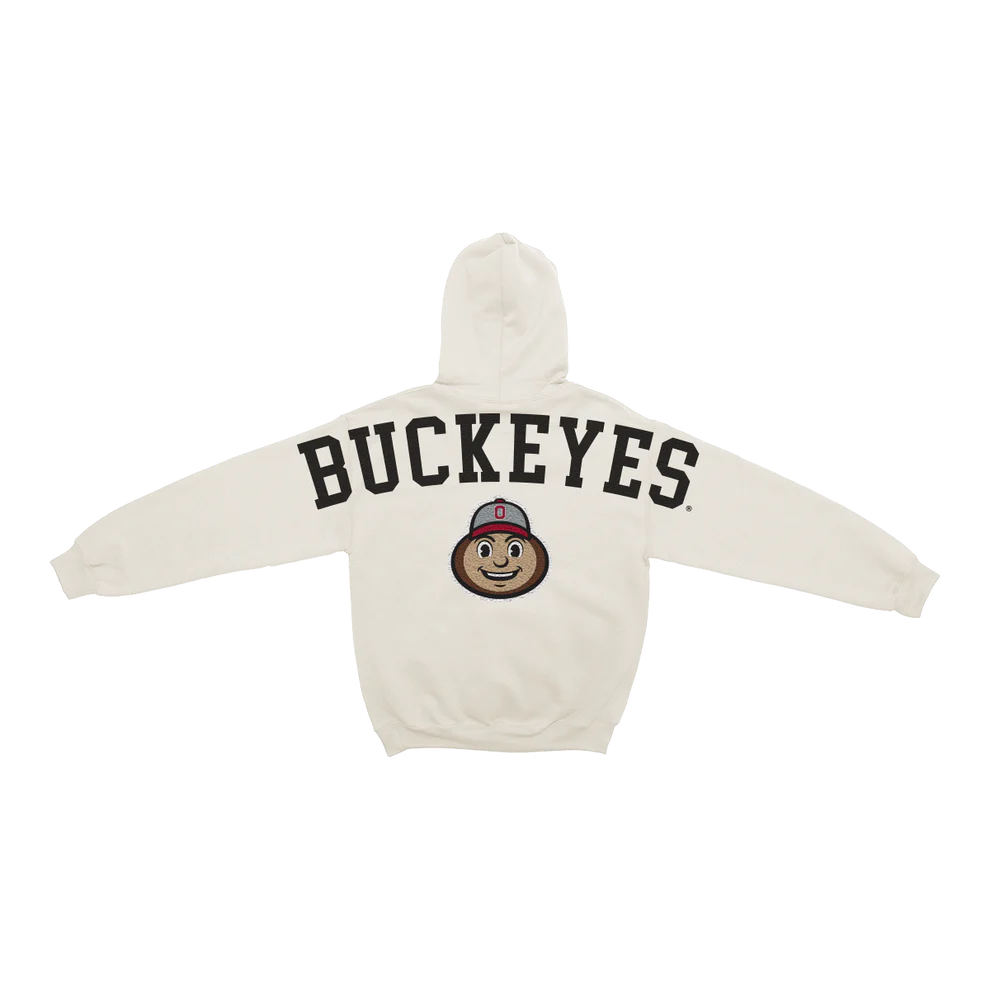 Ohio State Buckeyes - NCAA Bone Chenille Pullover Hoodie