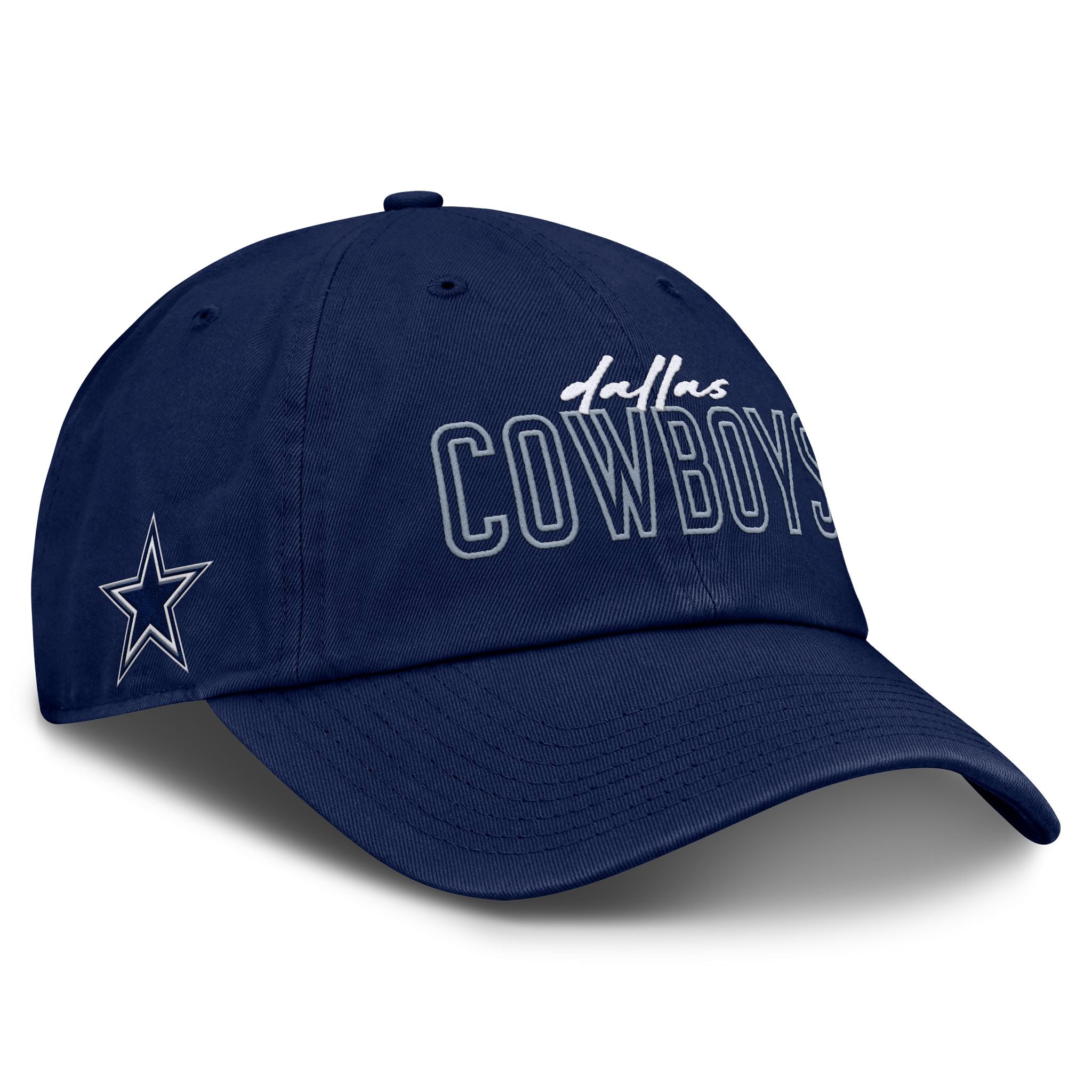 Dallas Cowboys - Fanatics Fundamental Script Adjustable Navy Hat