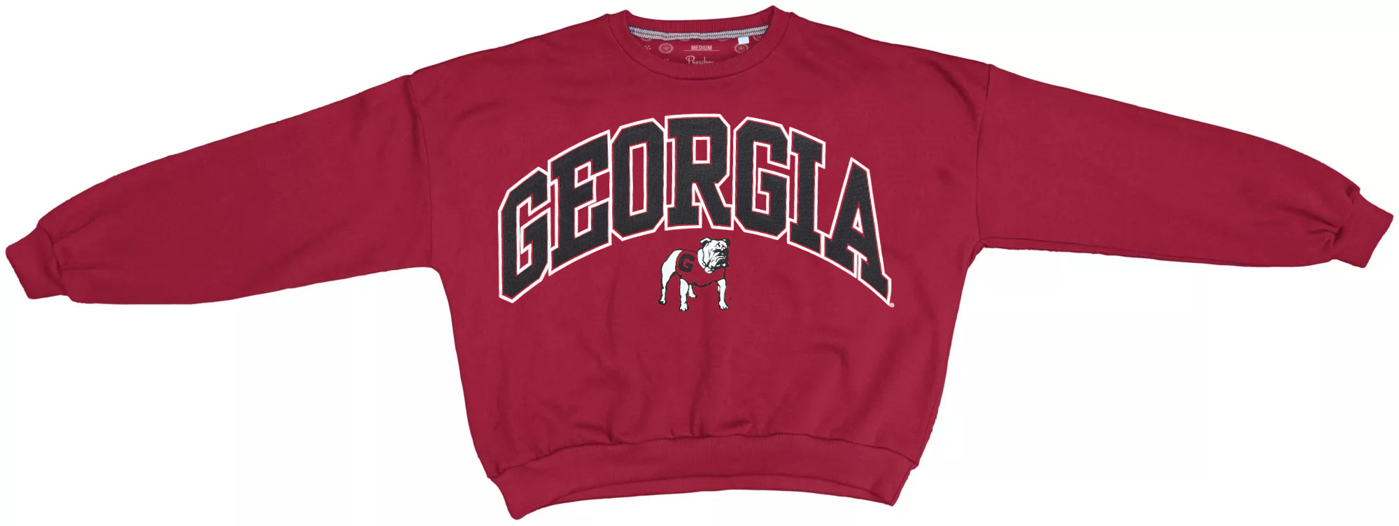 Georgia Bulldogs "Deep Basic Arch Logo Sweeper" - Long-Sleeve Crew-Neck Blousant Oversized Fleece