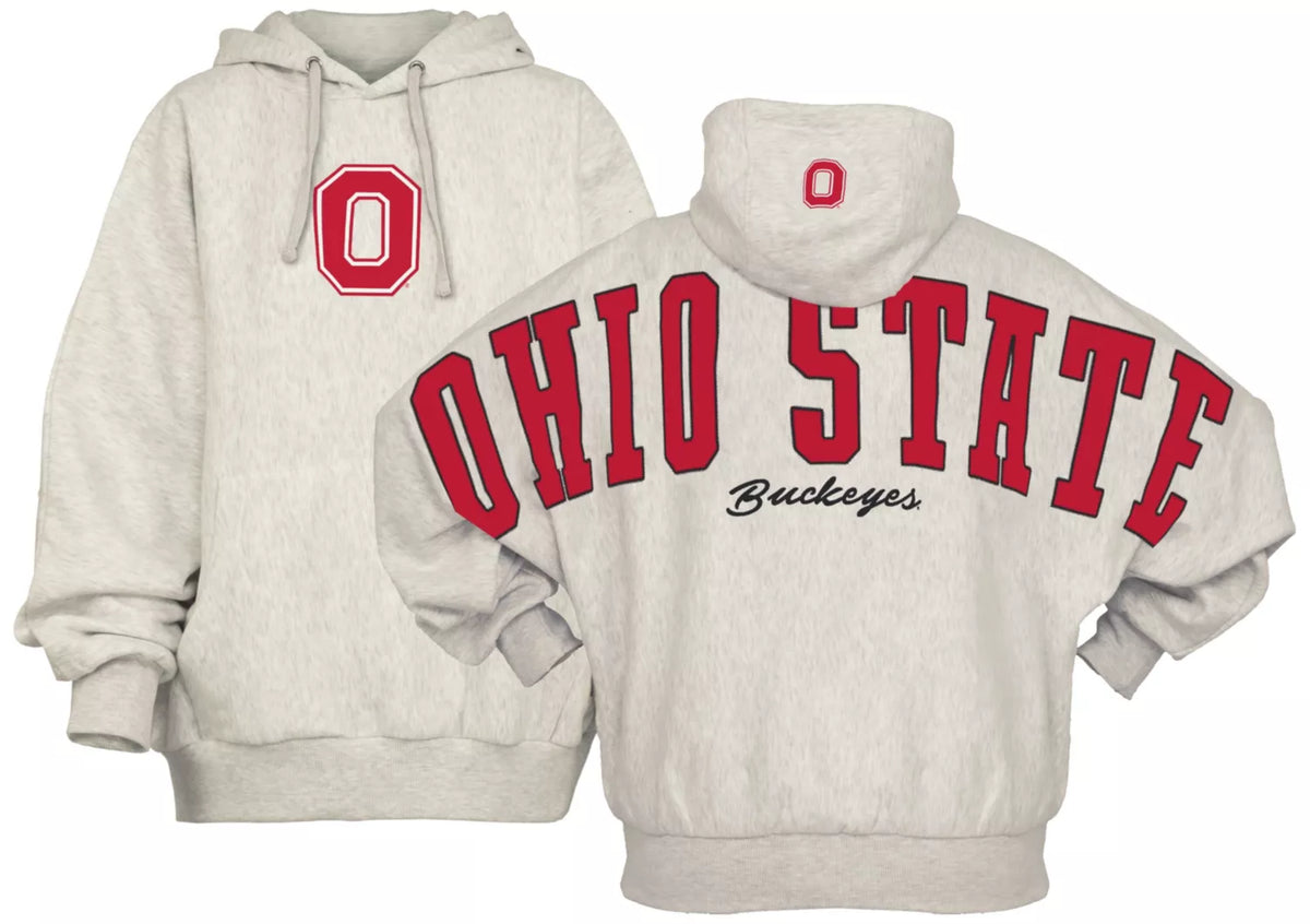 Ohio State Buckeyes - "Belvedere" Single-Piece Dolman-Style Oversize Hoodie