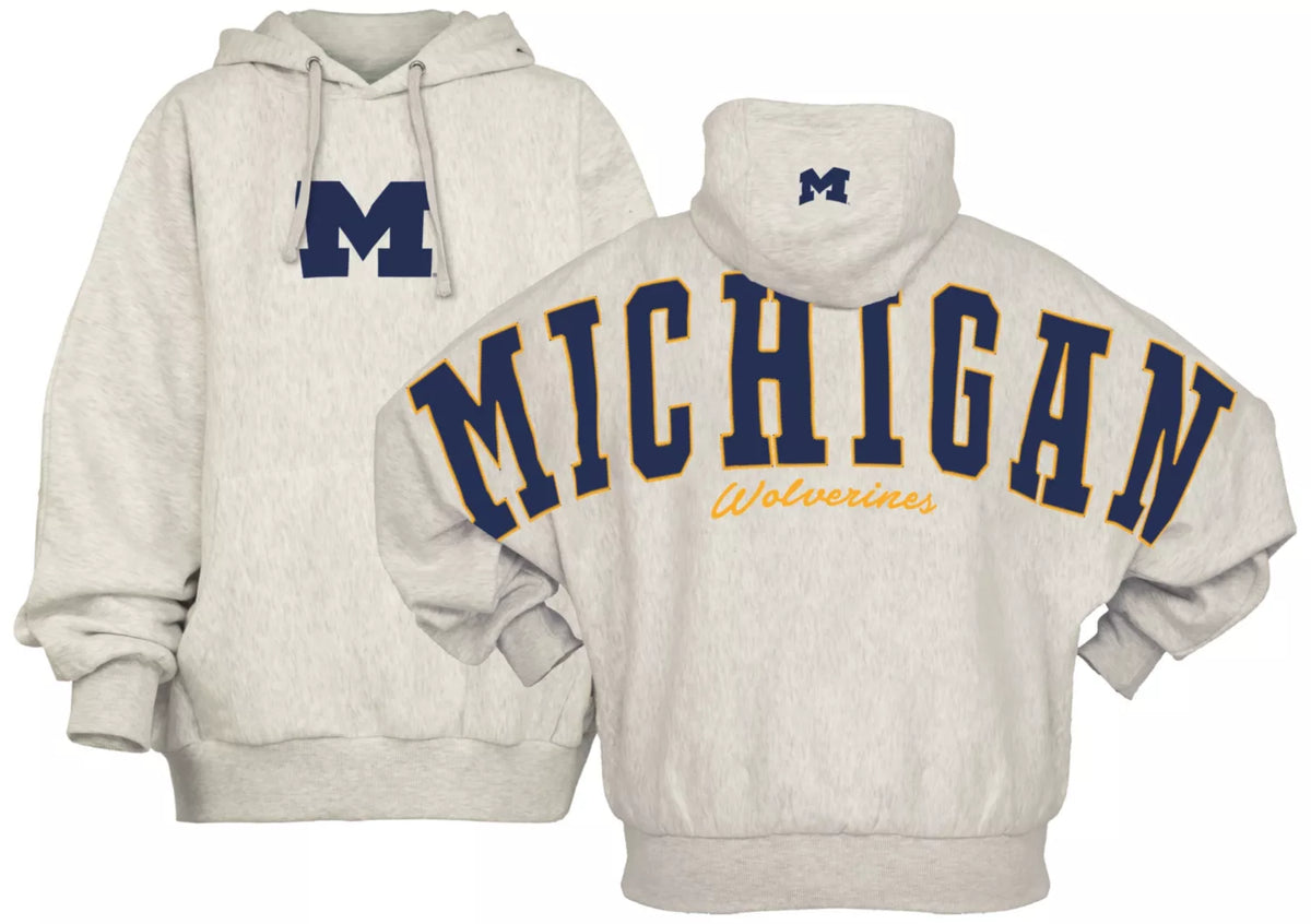 Michigan Wolverines - "Belvedere" Single-Piece Dolman-Style Oversize Hoodie