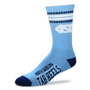North Carolina Tarheels - 4 Stripe Deuce Crew Socks