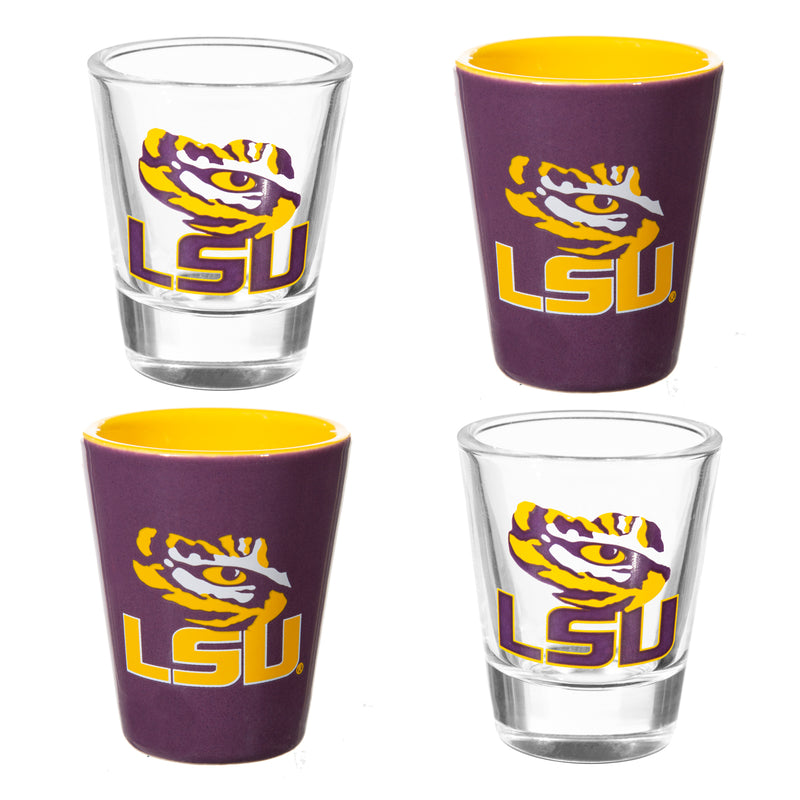 NCAA University Of Louisiana State - Glass and Ceramic Shot Glass Set