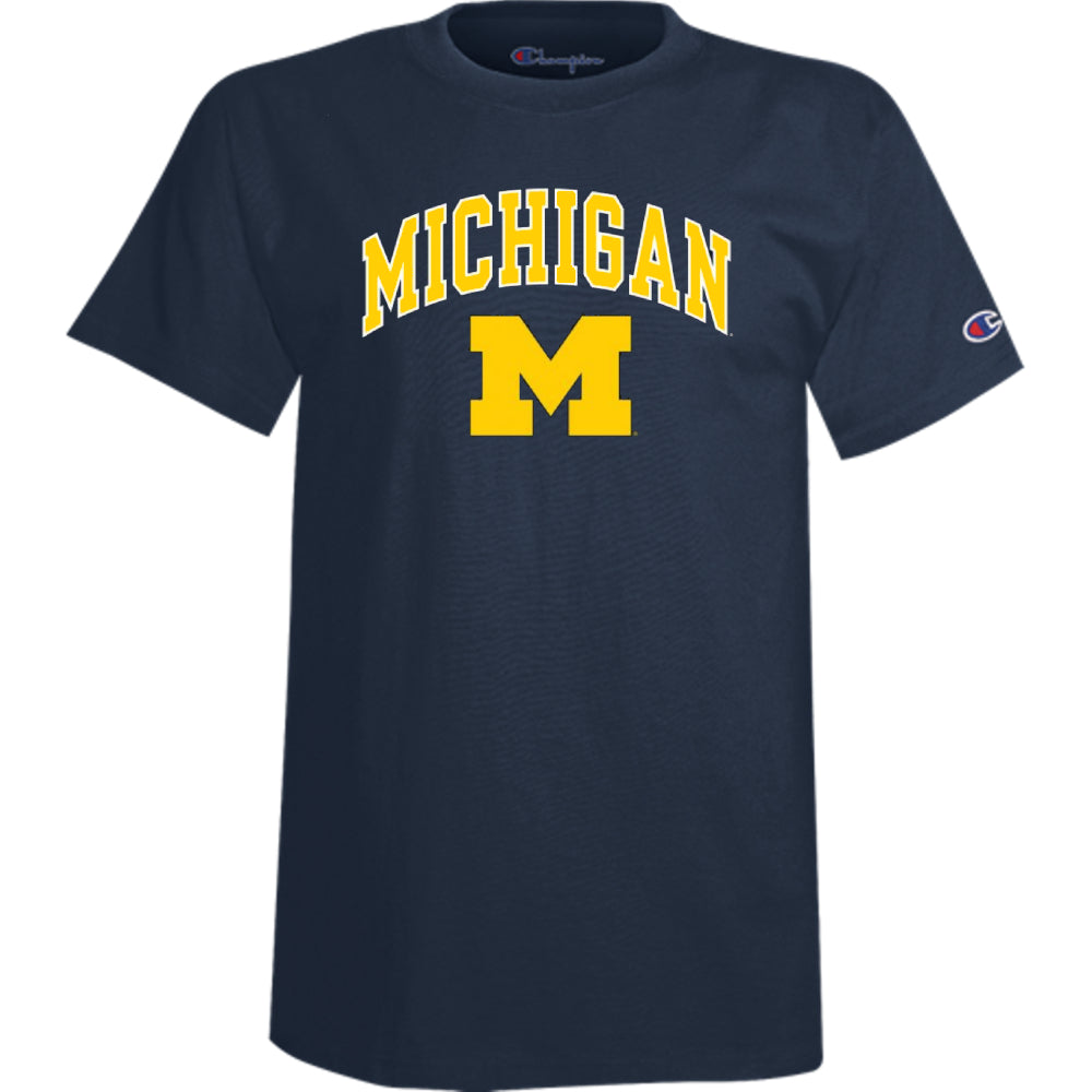 Michigan Wolverines - Navy Blue Athletic Short Sleeve T-Shirt