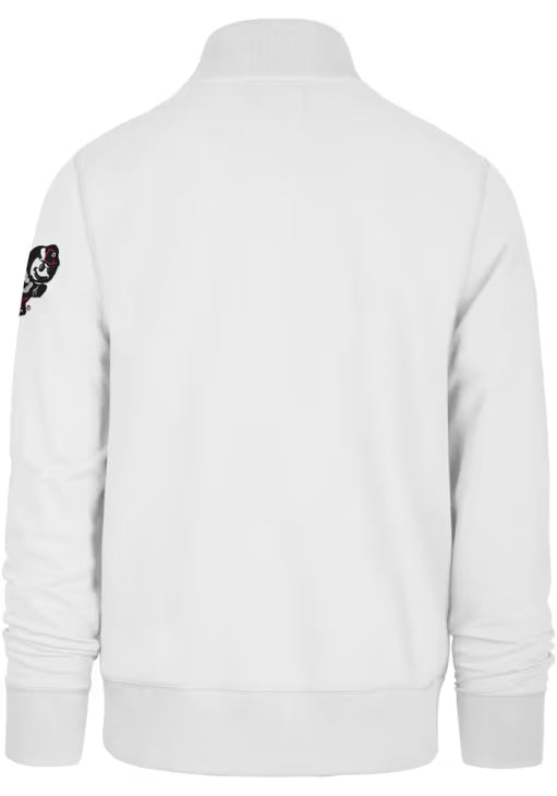 Ohio State Buckeyes - Mens White Striker Qtr Zip Fashion Pullover Long Sleeve