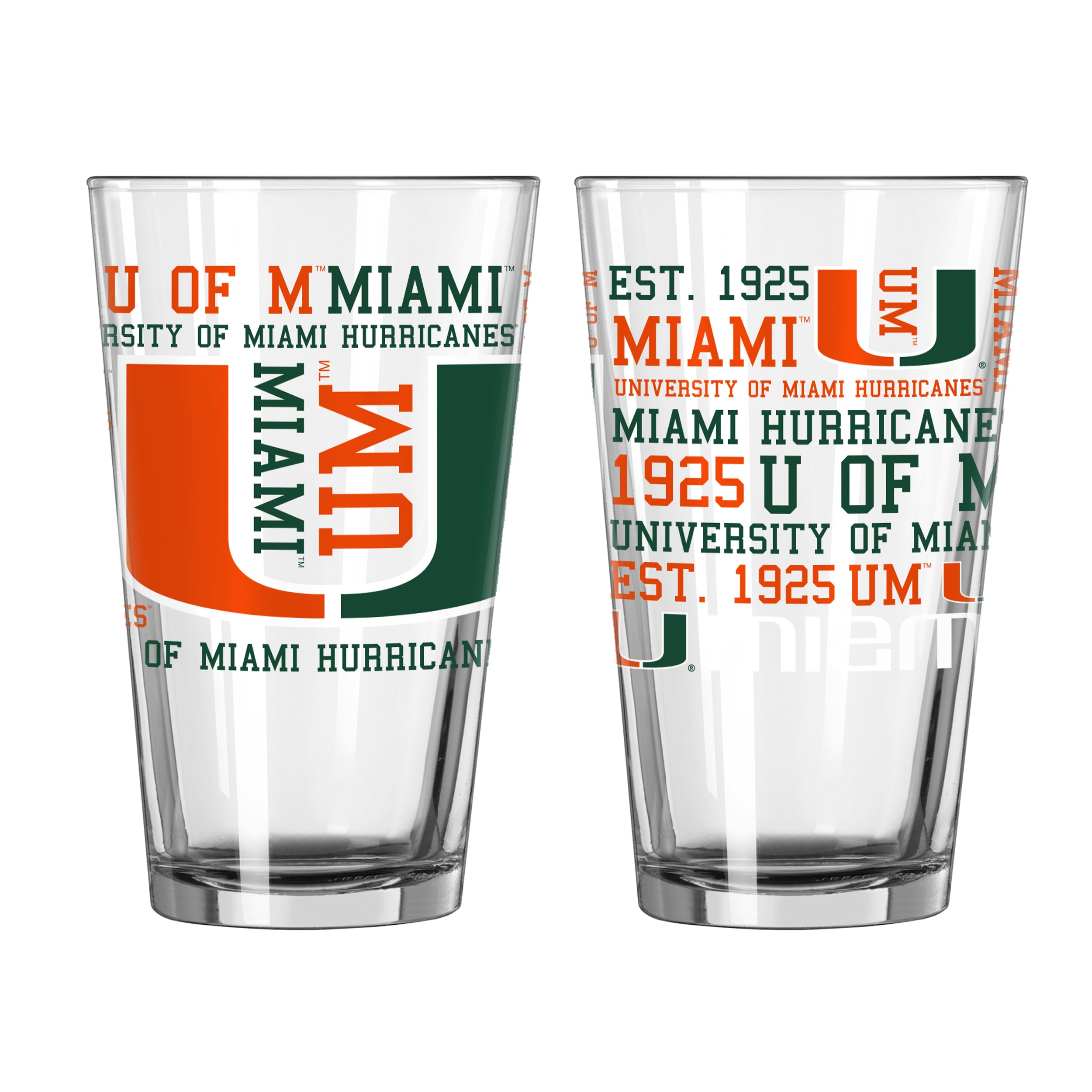 Miami Hurricanes Pint Glass